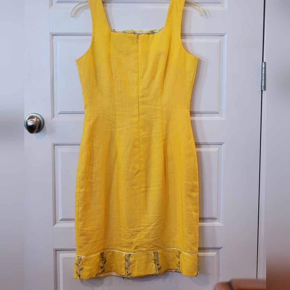 Althule True Vintage Mod Sheath Dress 100% Linen Fully Lined Size 2 - Picture 11 of 16